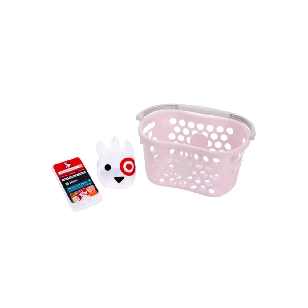 Target Toy Pink Shopping Basket Kids Bullseye and Smartphone Pretend Play - Picture 9 of 9